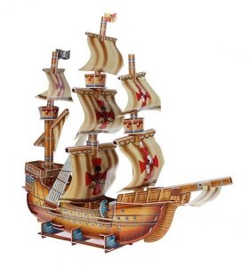 3D пазлы из пенокартона ПИРАТСКИЙ КОРАБЛЬ (79 деталей)