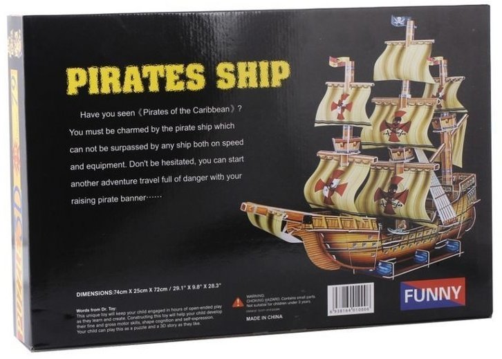 3D пазлы из пенокартона ПИРАТСКИЙ КОРАБЛЬ (79 деталей)