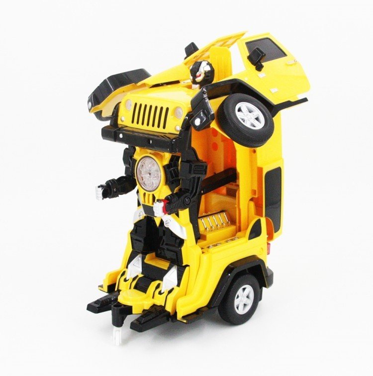 Радиоуправляемый робот трансформер Jeep Rubicon Yellow масштаб 1:14 - 2329PF