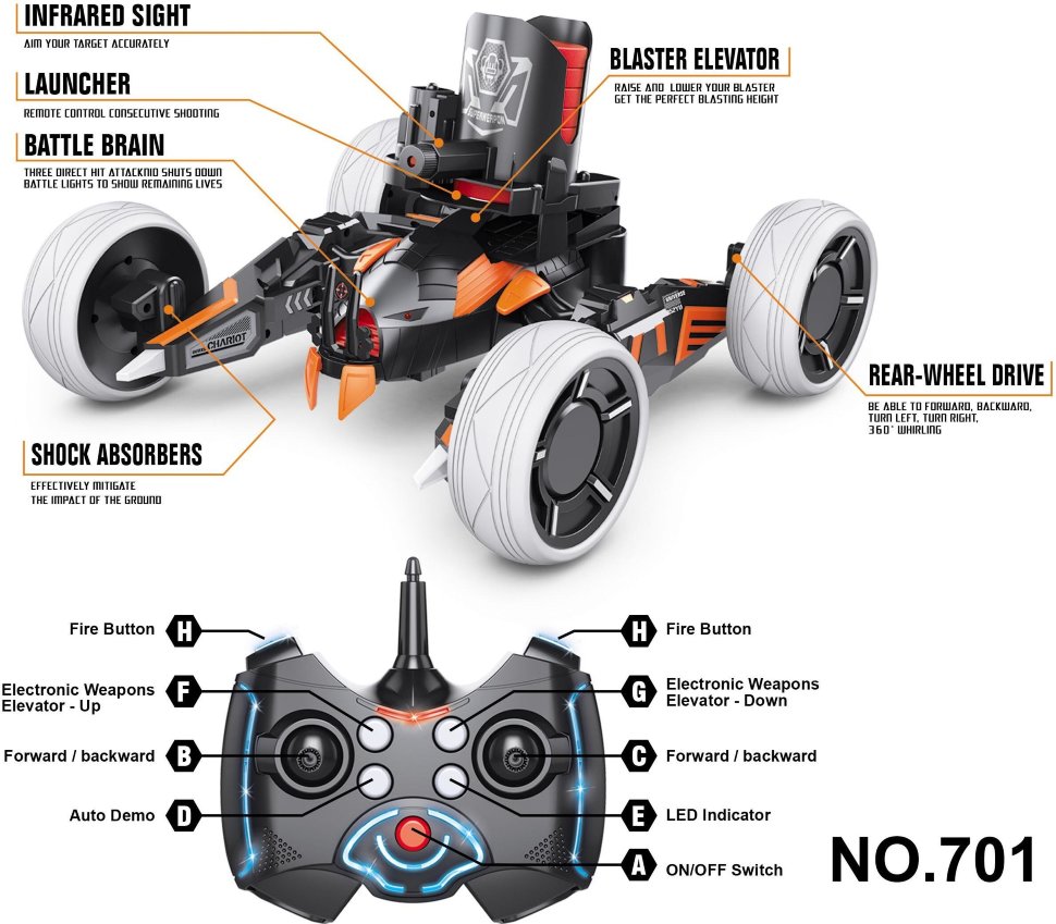 Радиоуправляемая боевая машина Keye Toys Space Warrior (лазер, диски) 2.4G - KT701