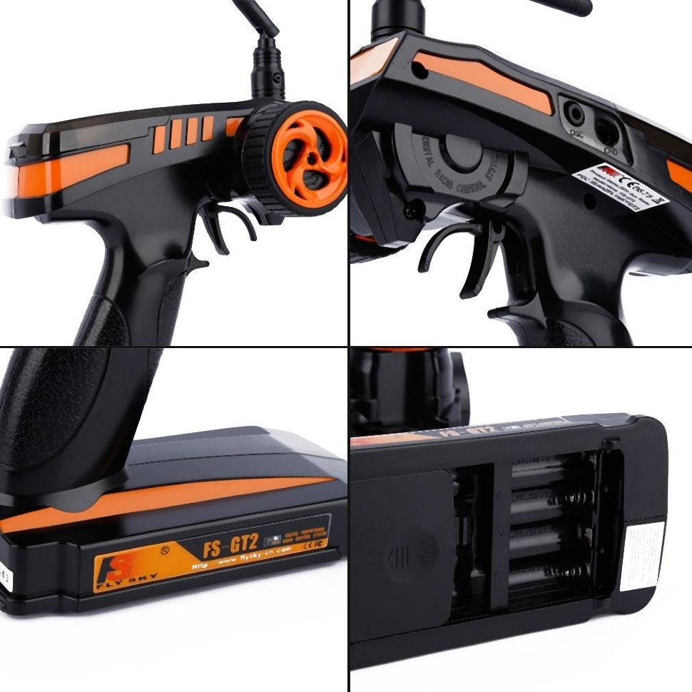 Радиоаппаратура FlySky GT2 (2 канала) с приемником GR3E (3 канала) 2.4гГц - FS-GT2+GR3E